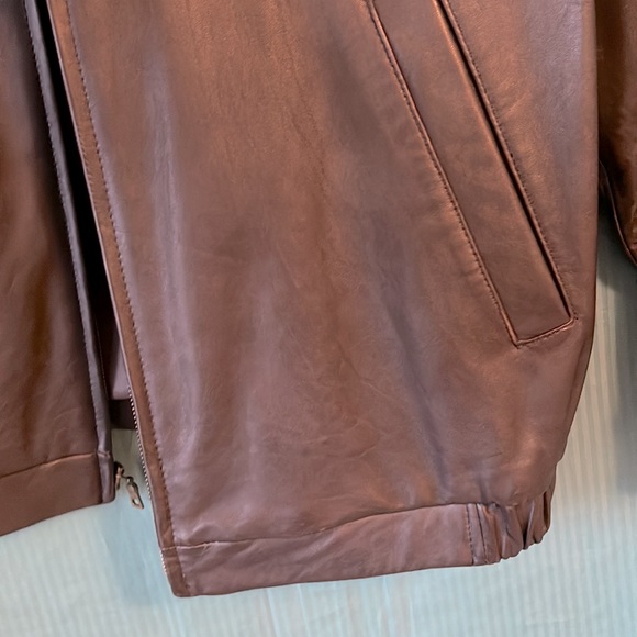 Jos. A. Bank Brown Signature Collection mens large Long Leather Jacket - Picture 5 of 10
